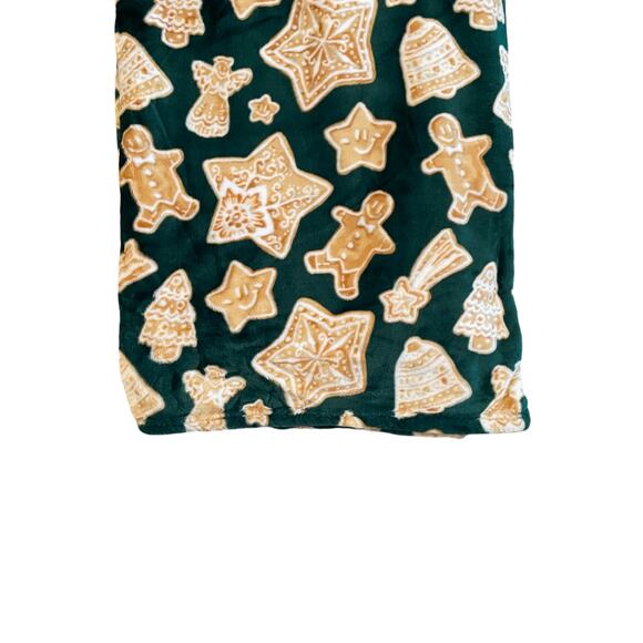 Rachel Roy Christmas Green Gingerbread Cookie Plush Oversized Throw Blanket New - Picture 15 of 15